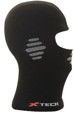 X Tech Sport Design Game Over, Sturmhaube für den Winter, Thermoisolierung, dünne Dicke, Gesichtsöffnung und flache Nähte, Schwarz, Einheitsgröße