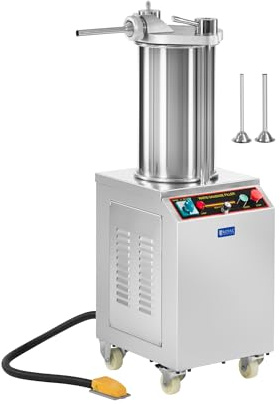 Royal Catering Insaccatrice idraulica per salsicce 18 L, cilindro in AISI 304, pressione 160 bar, capacità 400 kg/h, legatrice manuale per salsicce, insaccatrice professionale per cucina commerciale