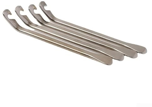 Gdfnmogo Steel Tire Removal Tool for Bicycle Maintenance - 3 PCS For Bike Tire Lever Set with Durable Iron Construction, Rounded Ends to Protect I(SILVER)