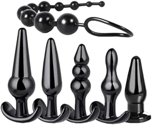 6 PCS Silicone Anal Butt Plug Training Sets Anal Toys Prostate P Spot Massager Adult Anal Beads Plug Expansion Stimulation Sex Toy for Beginner Anal Trainer for Adult Gay Lesbian Couples