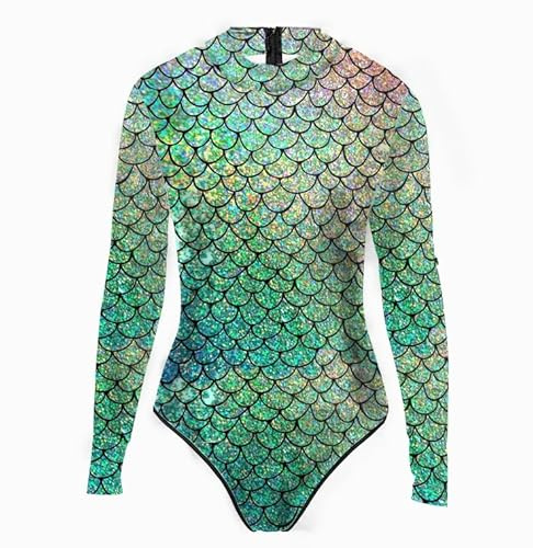 Meerjungfrau Kostüm Damen Bauchweg Badeanzug Damen Große Größe Meerjungfrauen Body Mit Glanz Fischschuppen Dupe Sexy Badeanzug Fischschuppen Oberteil Faschingskostüme Schwimmanzug