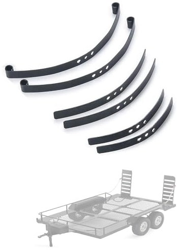 Steel Rear Leaf Springs Set for AMK 1/10 RC Trailer, High Lift Chassis Upgrade, Black Metal Suspension Components (1/10 RC Trailer V1.0)