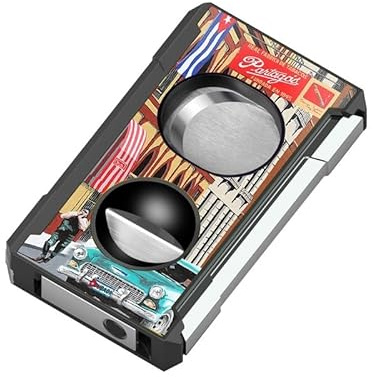 EAMOM Cortador de cigarros 4 en 1, guillotina de corte en V con perforador y aguja, juego de herramientas de bolsillo manual de metal estampado (marrón)