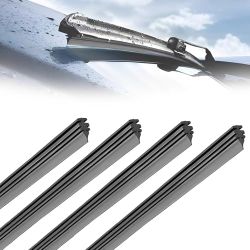 4 piezas de escobillas limpiaparabrisas universales de 80 cm, recortables, compatibles con todos los modelos, de caucho natural, de alta resistencia.