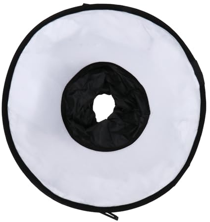 Cabilock 45cm Foldable Ring Flash Diffuser Light Cover for Photography with Magnet and Hook Loop Design Portable Softbox with Coated Fabric for Indoor and Outdoor Wedding Photos Prevents