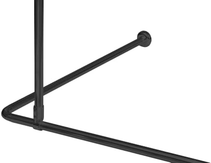 DECKENHALTERUNG DECKENHALTER FÜR WINKELSTANGE ECKSTANGE DUSCHVORHANGSTANGE SCHWARZ ALU 55CM! UNDERSEILING OF CORNER ROD BLACK!