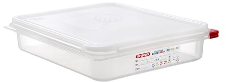 Araven Airtight Container, Food Pan with Lid for Storage in Kitchen and Restaurant, 1/2 GN 2.5 Deep, 1 Count, Clear