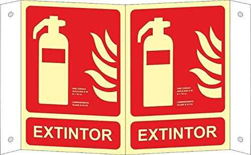 MovilCom® - Señal luminiscente panoramica EXTINTOR PVC 1mm Clase A 210X300mm homologado cumple CTE, RIPCI nueva legislación (ref.A05701)