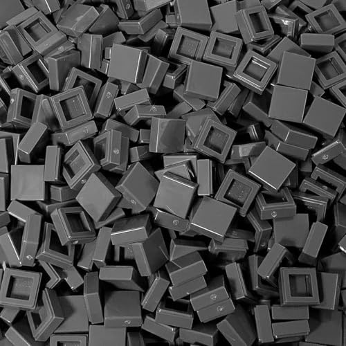 Lego City Classic Basic 100x Fliesen 1x1 in Dunkelgrau/Dark Bluish Gray - Baustein Zubehör für Baukästen, MOCs & Modellbau - Original Lego Ersatzteil