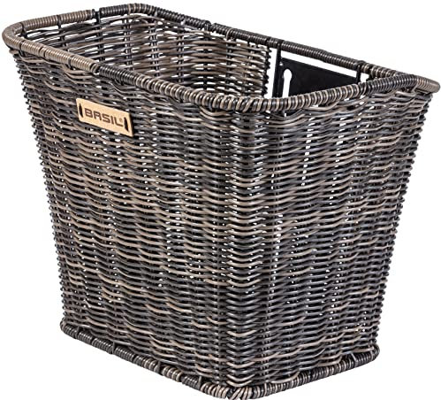 Basil Unisex – Erwachsene Bremen Rattan Look Vorderrrad-Korb, Braun, One Size
