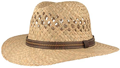 Breiter Strohhut Sommerhut Sonnenhut – Handgeflochten aus 100% Stroh – Traveller – Leicht Flexibel Hautfreundlich & Bequem