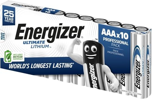 Pack de 10 batterys AAA/FR3 lithium Energizer (special compatible,