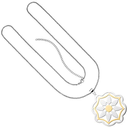 Jobo Damen-Halskette aus Edelstahl Bicolor mit Blumen-Anhänger 80 cm