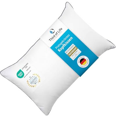 Kopfkissen 50x70 inSPIRO, Premium Kissen von Schlafexperten entwickelt, Ergonomisches Schlafkissen für Seitenschläfer, Rückenschläfer, Bauchschläfer, Ideales HWS Nackenkissen, Pillow made in EU