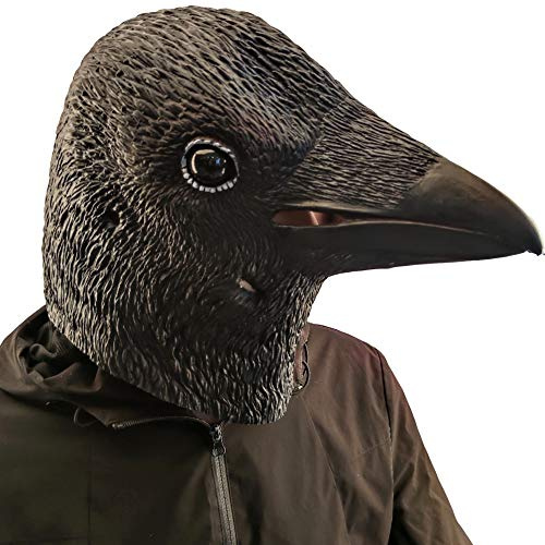 PartyCostume Maschera di Corvo Uccello Nero Maschere per Animale in Lattice Realistico Per Halloween Carnevale Festa in Costume Parata