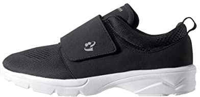 Silverts Women's Wide Lightweight Walking Shoes Adjustable Velcro Diabetic Adaptive Footwear - Black 9