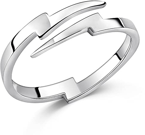 MATERIA by Matthias Wagner Damen Ring Blitz Silber 925 dünn 51-59 verstellbar SR-24