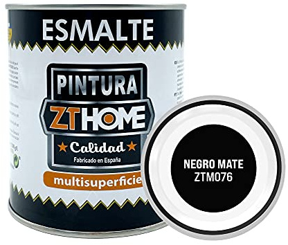 Pintura Negro Mate Interior / Exterior / Multisuperfie para azulejos baño cocina , madera, puertas, metal, radiadores, muebles, ceramica / Esmalte sintentico