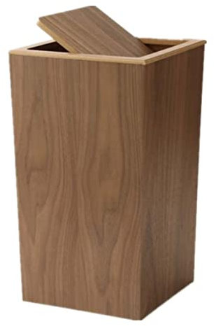 Papelera Cubo Basura Cubo de Basura Cubo De Basura De Madera Cubo De Basura Decorativo Cubo De Basura Cuadrado Cubo De Basura Con Tapa Para El Baño Del Hogar Cubos Basura ( Color : Bronze , Size : 23.