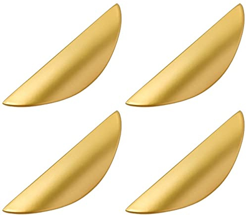 Beruyu 4 Stück Möbelgriff Gold 64mm Lochabstand Küchengriff Griffe für Küchenschränke Schrankgriff Schubladengriffe Türgriffe mit Schraube für Schrank, Möbel, Küche