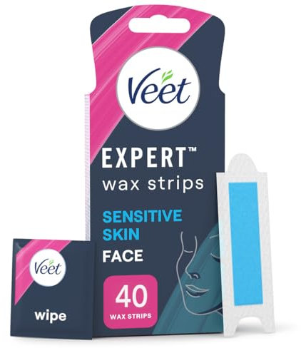 Veet Sensitive Face Kaltwachs-Streifen, 40 Stück