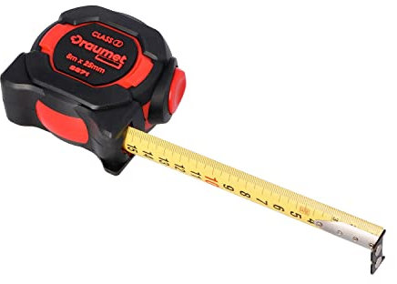 MIVOS - Rollbandmaß mit beidseitig bedrucktem Band - Bandmaß magnetischer Haken und Gürtelclip - Maßband mit ergonomisches Gehäuse - CE- und MID-Zertifizierung - 8 m x 25 mm