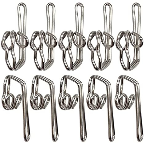 OBD 10 x Metal Curtain Hooks – Hanging Hooks for Curtains, Drapes & Window Coverings, Replacement Hooks for Curtain Rails, Tracks and Rods, Home Window Accessories for Bedroom, Living Room & Office