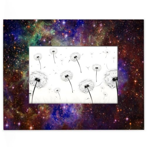Bilderrahmen mit abstraktem Universum, 10,2 x 15,2 cm, passend für 13,9 x 8,8 cm große Fotos, Weltraum, Sterne, Holzrahmen, Desktop oder Wand, Heimdekoration, Bilderrahmen