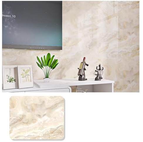 16.4 Feet/5m Marble Contact Paper, Peel and Stick Contact Paper，Self Adhesive Shelf Liner for Kitchen Counter， Removable Wallpaper Decorative Vinyl 23.6x197in(Color:Platinum Sandstone)