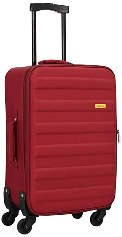 SIGN Stoffkoffer Reisekoffer Trolley (Handgepäck-Mittel-Groß-Set) + 5cm Dehnungsfuge (Weinrot, Mittlerer Koffer (70cm))