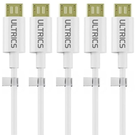 USB to Micro USB Cable 1M (5-pack), Gold Plated Micro USB Charging Cable, Premium USB Micro Cable, Micro USB Data Cable, Micro USB Charger Cable for Samsung Galaxy S7 S6 J7 J6, Sony, Huawei, PS4, XBOX