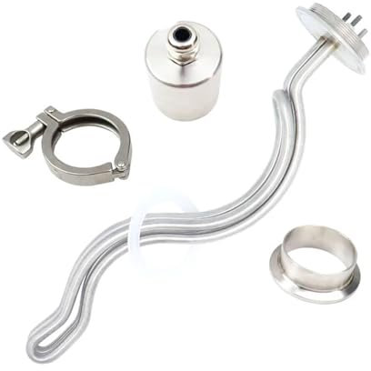 LVSELINGI 2 Tri Clamp OD64 Seamless Ripple Heater With Metal Cap 220V Electric Water Heating Element for Brewing 2.5KW/3.5KW/4.5KW/5.5KW Cheerfully(Heater Clamp Set,220v 2500w)