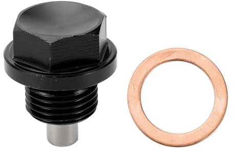 Motoforti Tappo di Scarico dell'Olio dell'Alloggiamento dell'Olio Universale Vite di drenaggi dell'Alloggiamento del per carter, M18x1.5, Lega di Alluminio, Nero, 1 Set