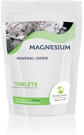 Magnesium 180 Tablets 375mg – Essential Mineral Supplement for Bone Health, Muscle Function, and Energy Production – Vegan-Friendly