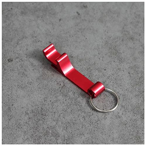 JOYTILLGU Wine Bottle Beer Can Mini Portable Bottle Opener Keychain Rings Beers Multi-color Aluminium Key Chain Customized Ring Openers Wedding Gift Corkscrews Wine Bottle(Red)