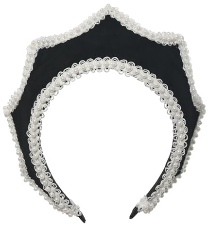 Mittelalterliche Renaissance Tudor Queen Kopfschmuck für Frauen Anne Boleyn Stirnband Elisabethanische viktorianische Königliche Koronett Kapuze Tiara Hut