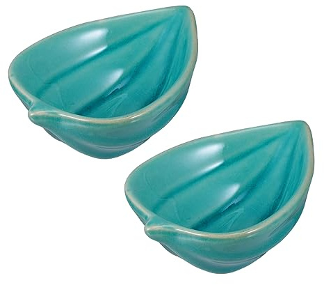 TOBBOMEY Piatti in Ceramica Per Oli Essenziali 2 Pezzi Set Vassoio Aromaterapia Per Spa e Centri Estetici Contenitore Sicuro Per Oli Aromatici