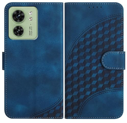 JayModCase Funda para Motorola Moto Edge 40 Neo, Flip Leather con Tarjetas y Cartera Soporte Plegable Cáscara de TPU Cierre magnético para Moto Edge 40 Neo- Azul