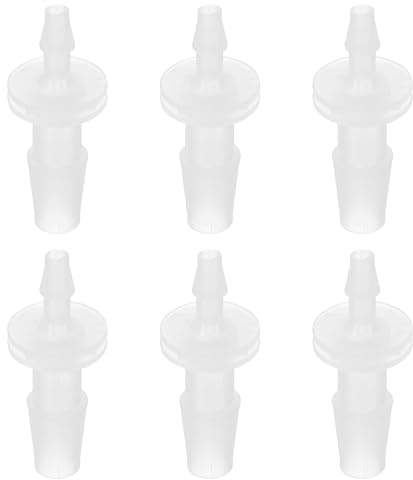 PATIKIL Schlauchstutzen-Reduzierstück, 6 Stück 1/4 auf 1/8 Schlauch-ID-Verbinder Kunststoffrohrfitting-Splicer-Mender-Union-Adapter für Luft Wasser Kraftstoff Gas Aquarium, Weiß