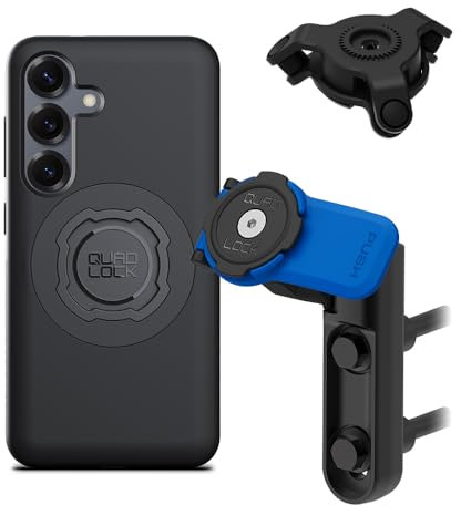 QUAD LOCK Bremszylinder-Klemmschale Handyhalterung für Motorrad mit Vibrationsdämpfer und MAG-Hülle für Galaxy S25