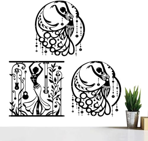 Générique Weiblicher Körper Metall Wandkunst, 3 x stilvolle abstrakte feminine Wanddekoration, 36 x 0,5 x 40,5 cm, Stil Frauen Ornament, Metalllinien, moderne ästhetische Skulptur für Wohnzimmer