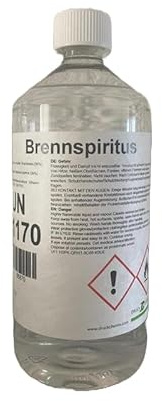 DC DruckChemie GmbH Brennspiritus 12 x 1 L, 99% - Alleskönner für Haushalt, Freizeit & Handwerk - Reinigungs Spiritus, Kaminbrennstoff