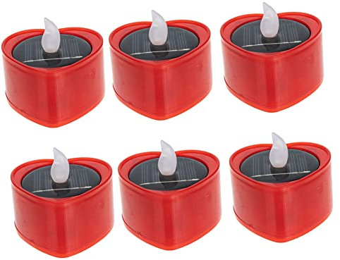 UPKOCH 6pcs Solar Flameless Candle Led Lights Outdoor Garden Decor Solar Powered Candles