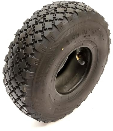 Tyre & Inner Tube 3.00-4 / 260x85 Pneumatic Black Diamond Tread 4 Ply Bent Schrader Valve 300-4 3.00x4 300x4 Wheelbarrow Wheel Barrow Cart Tire