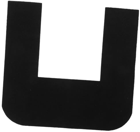 Lurrose Alfombra de Piso de Inodoro en Forma de U baño mechones Contorneado Estera decoración Bath Slip Alrededor del Protector del Piso del Inodoro Alfombrilla para Orinal poliéster Negro