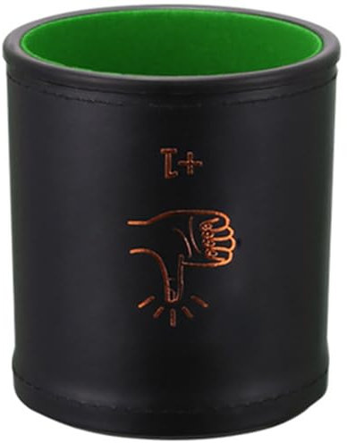 Fazvncv Würfelbecher aus PU-Leder, Handmuster, Würfel-Shaker, leises Schütteln, Unterhaltung, Würfelschale für Würfelbrett