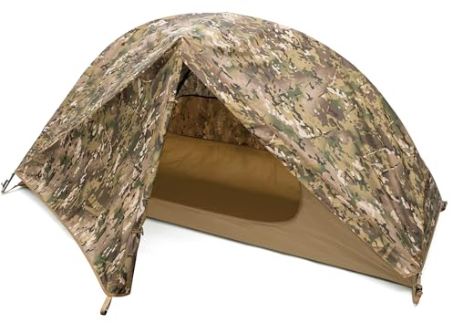 FREE SOLDIER Campingzelt Outdoor Ultraleichtes Einmannzelt In Camouflage, Outdoor-Camping,1 Person Zelt Abenteuer angelzelt einfach aufzubauen und zu tragen moskitoschutz,Wasserdicht