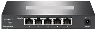 Switch di Rete, Switch A 5 Porte 2500Mbps 2 Splitter Da 5 Gigabit BASE-T Ethernet Mini TL-SH1005 Switch For Centro Reti Domestiche And Play,Affidabile(SH1005)