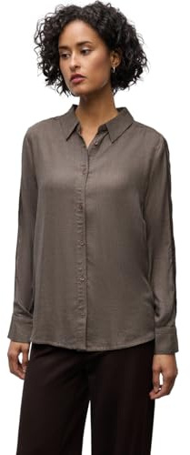 Street One 3412102 Blusa a Righe gallone, Dark Nomad Brown Mel, 50 Donna