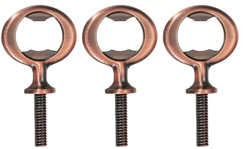 sourcing map Apribottiglie da 81 mm, in lega di zinco, kit di inserti piatti filettati per matrimoni, feste di vino, fai da te e fatti a mano (bronzo rosso)